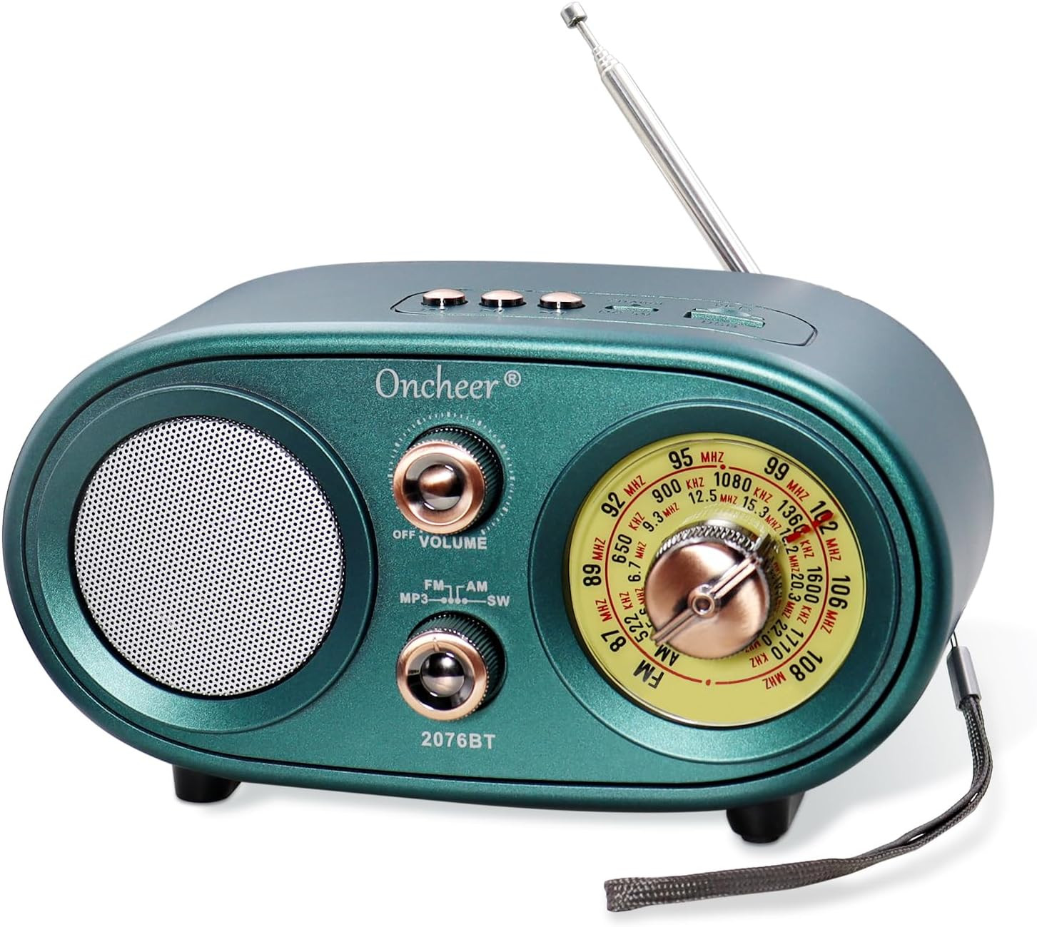 Oncheer Portable Retro Vintage Bluetooth Speaker Radio, FM/AM/SW 3 Band, Adjusta Oncheer Portable Retro Vintage Bluetooth Speaker Radio, FM/AM/SW 3 Band, Adjusta