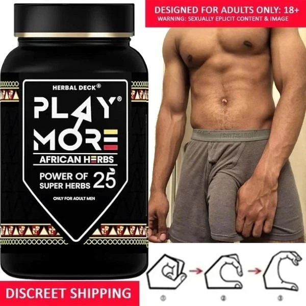 Play More African Herbs 25-in-1 Herbal Blend Men\'s Health Capsules & Powder