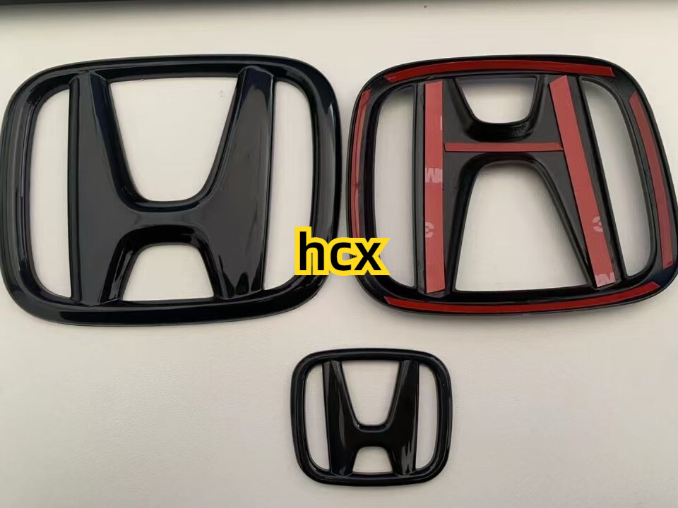 For HOND-A Civi-c 3PCS Glossy Black Front Griile Emblem Re 2022-2025 For HOND-A Civi-c 3PCS Glossy Black Front Griile Emblem Re 2022-2025