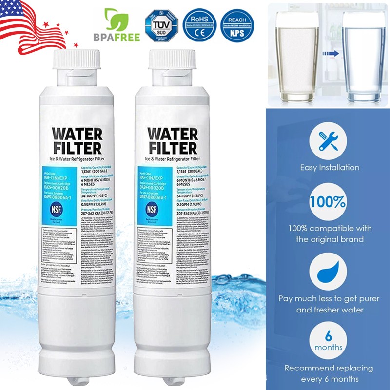 New 2 PACK for Samsung DA29-00020B HAF-CIN/EXP Refrigerator Water & Ice Filter