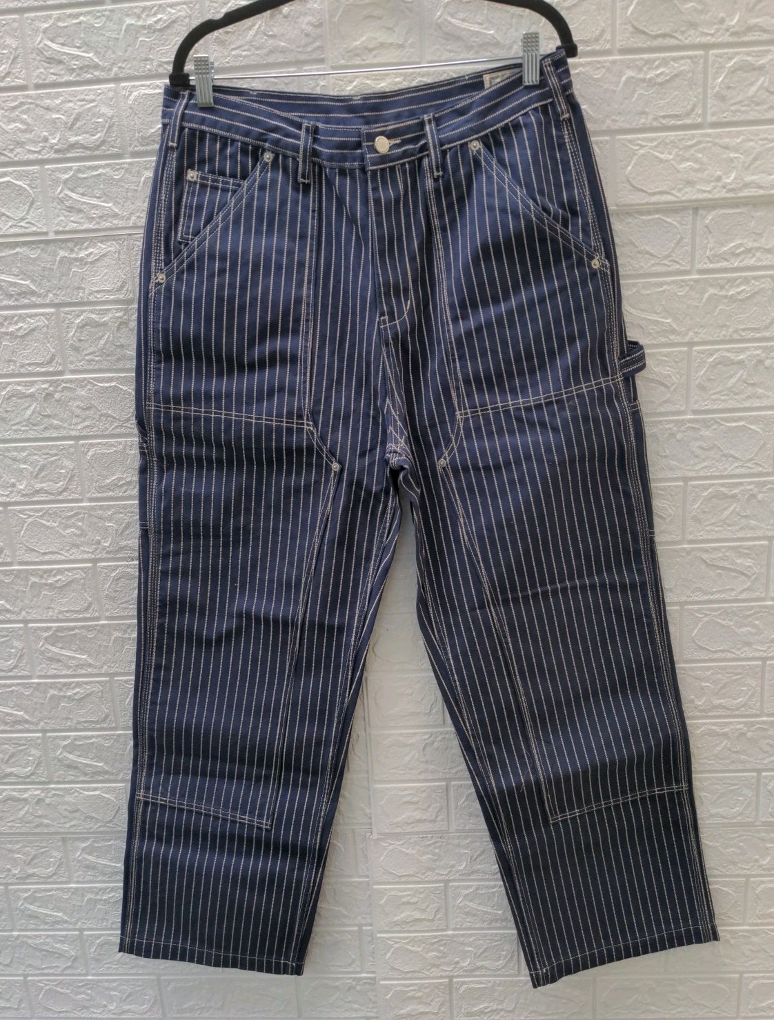 New Okonkwo.Mfg.Co Dark Blue Stripes Pants Mens Size XL New Okonkwo.Mfg.Co Dark Blue Stripes Pants Mens Size XL