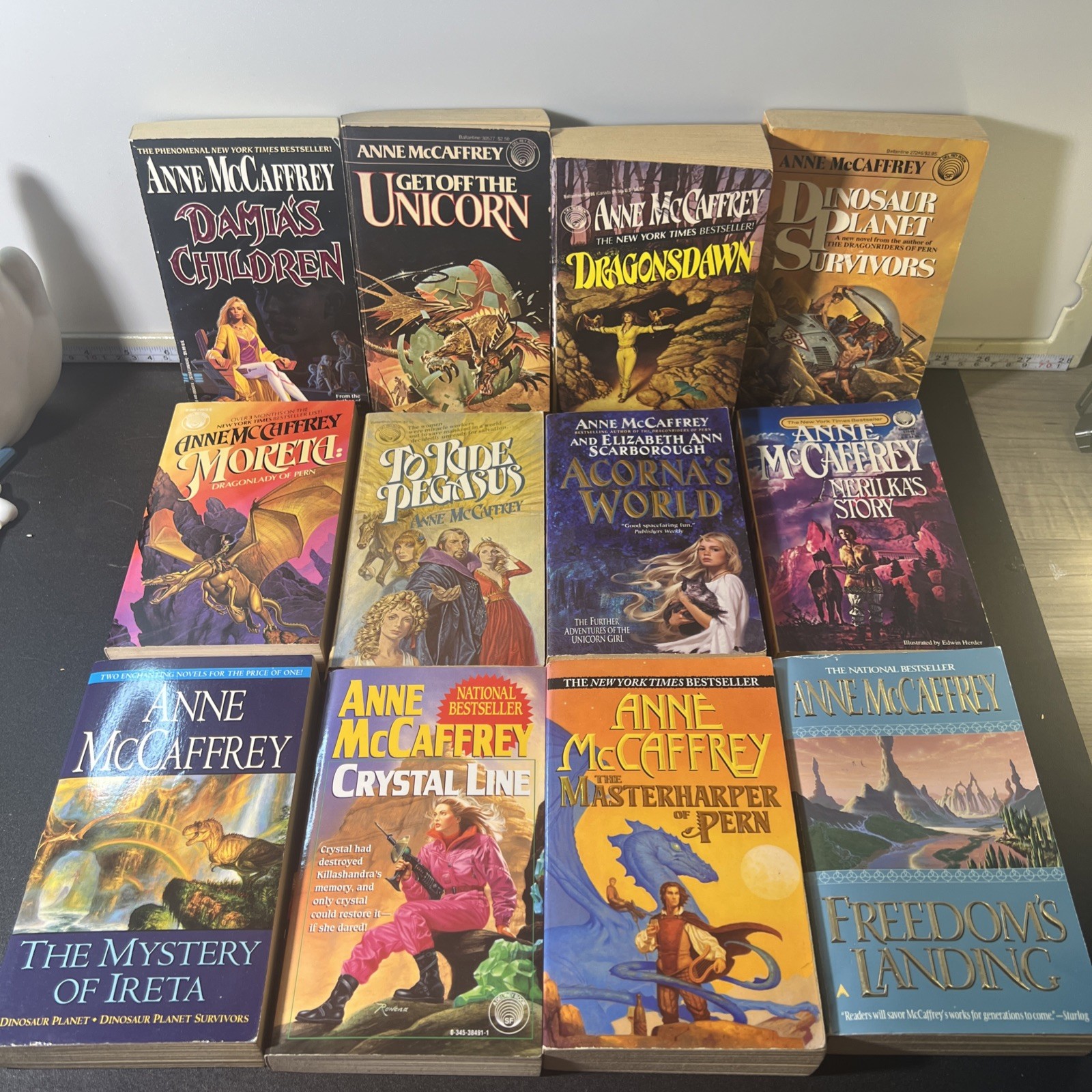 Anne McCaffrey Lot 12 Vintage Sci-Fi Fantasy Paperbacks Pern Acorna Pegasus