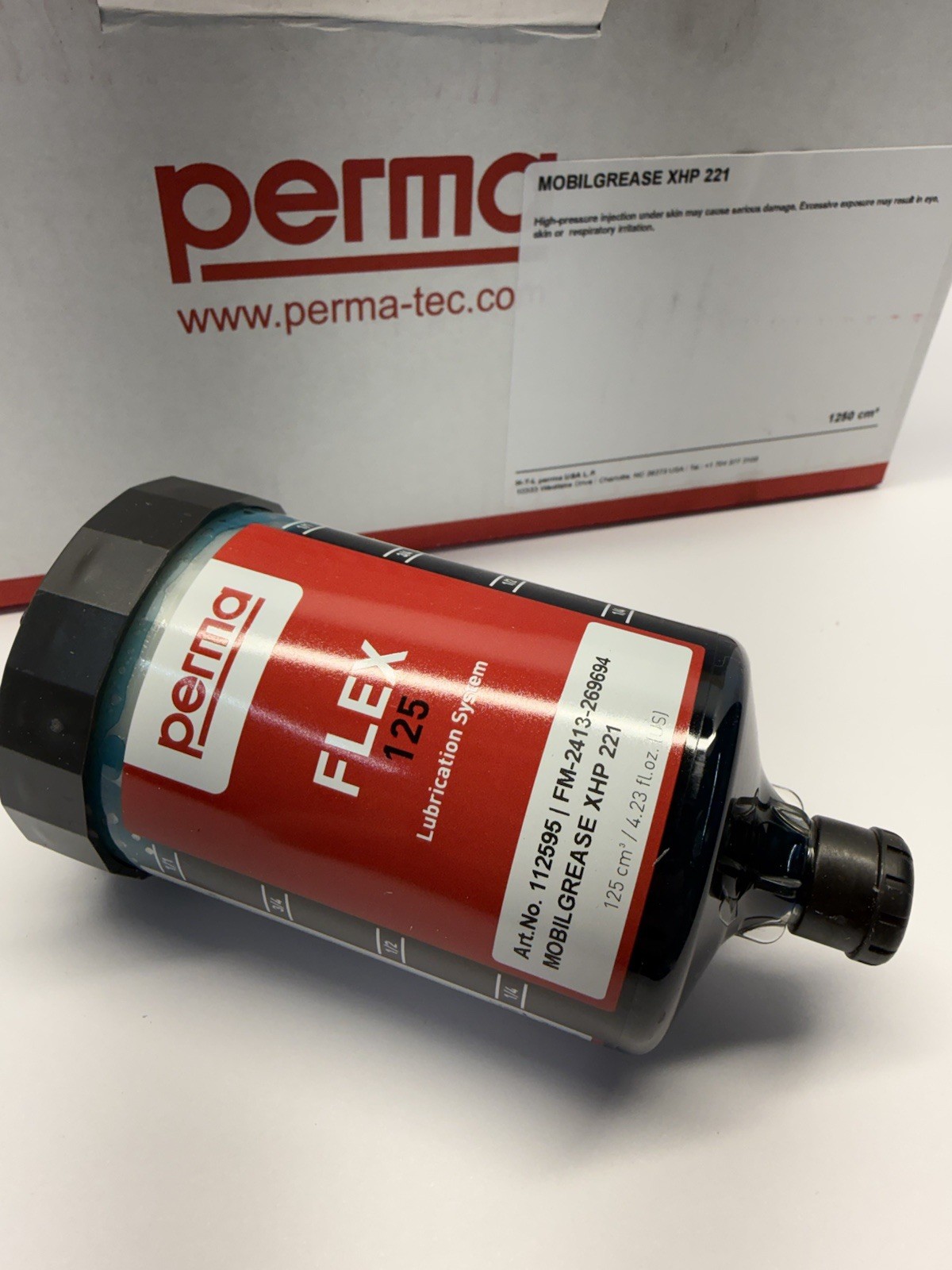 PACK OF 10 - PERMA Flex Automatic Lubrication Systems 125cc Mobil Grease XHP 221 PACK OF 10 - PERMA Flex Automatic Lubrication Systems 125cc Mobil Grease XHP 221