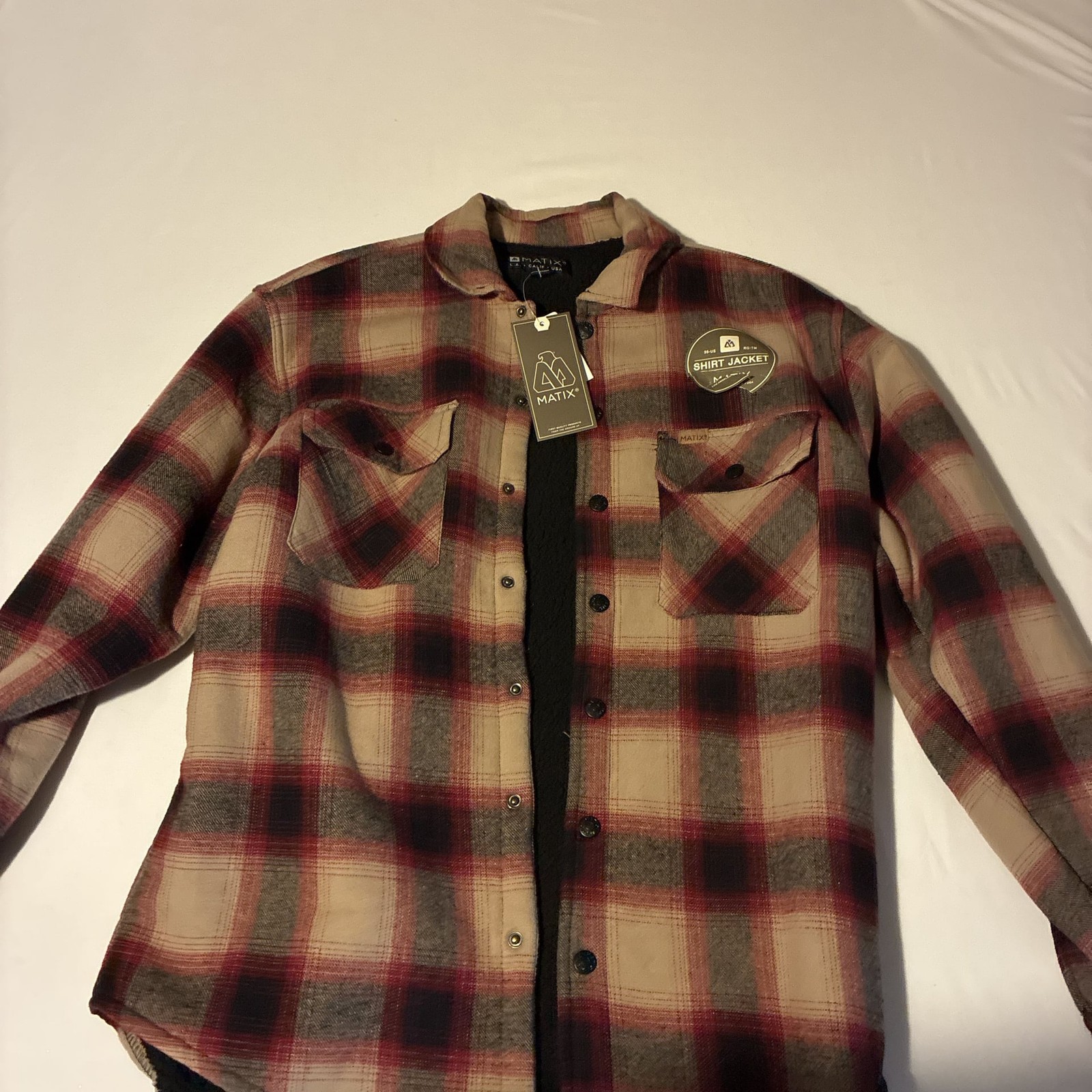 Jachs New York Men\'s Brown & Cream Plaid Wool Blend Shirt Jacket men’s Jachs New York Men\'s Brown & Cream Plaid Wool Blend Shirt Jacket men’s