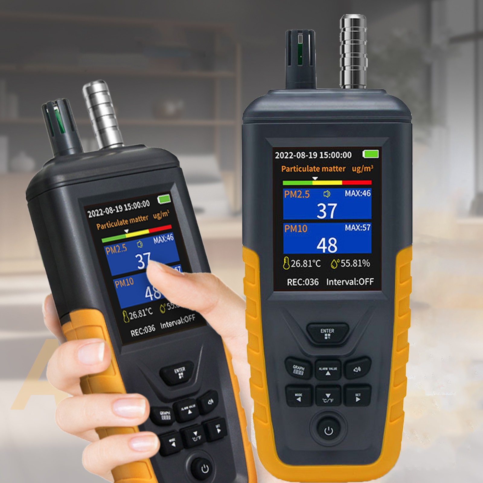 Air Quality Monitor, PM0.3/2.5/10 Dust Particle Counter, High Sensitivity 3-Chan Air Quality Monitor, PM0.3/2.5/10 Dust Particle Counter, High Sensitivity 3-Chan