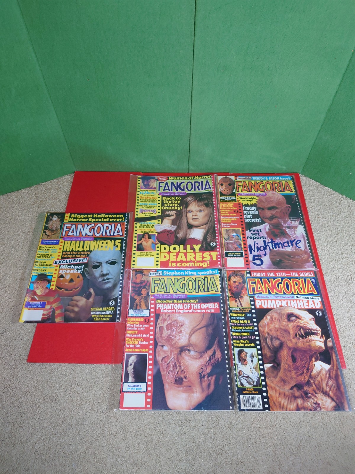 Fangoria Horror Magazine Lot of 5, Iconic Freddy, Pumpkinhead , Halloween 5