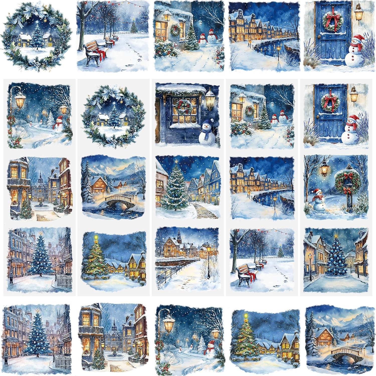 10 * 30cm, Christmas Trees Window Decals Wreaths Scrapbook Stickers Fairytale