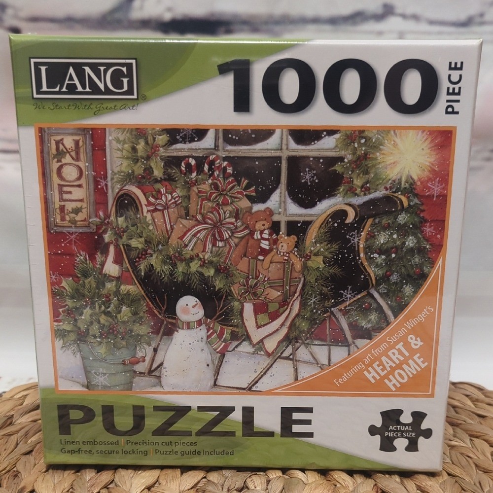 Lang 1000 pc Linen Embossed Puzzle Christmas Theme Art By Susan Winger NIB Lang 1000 pc Linen Embossed Puzzle Christmas Theme Art By Susan Winger NIB