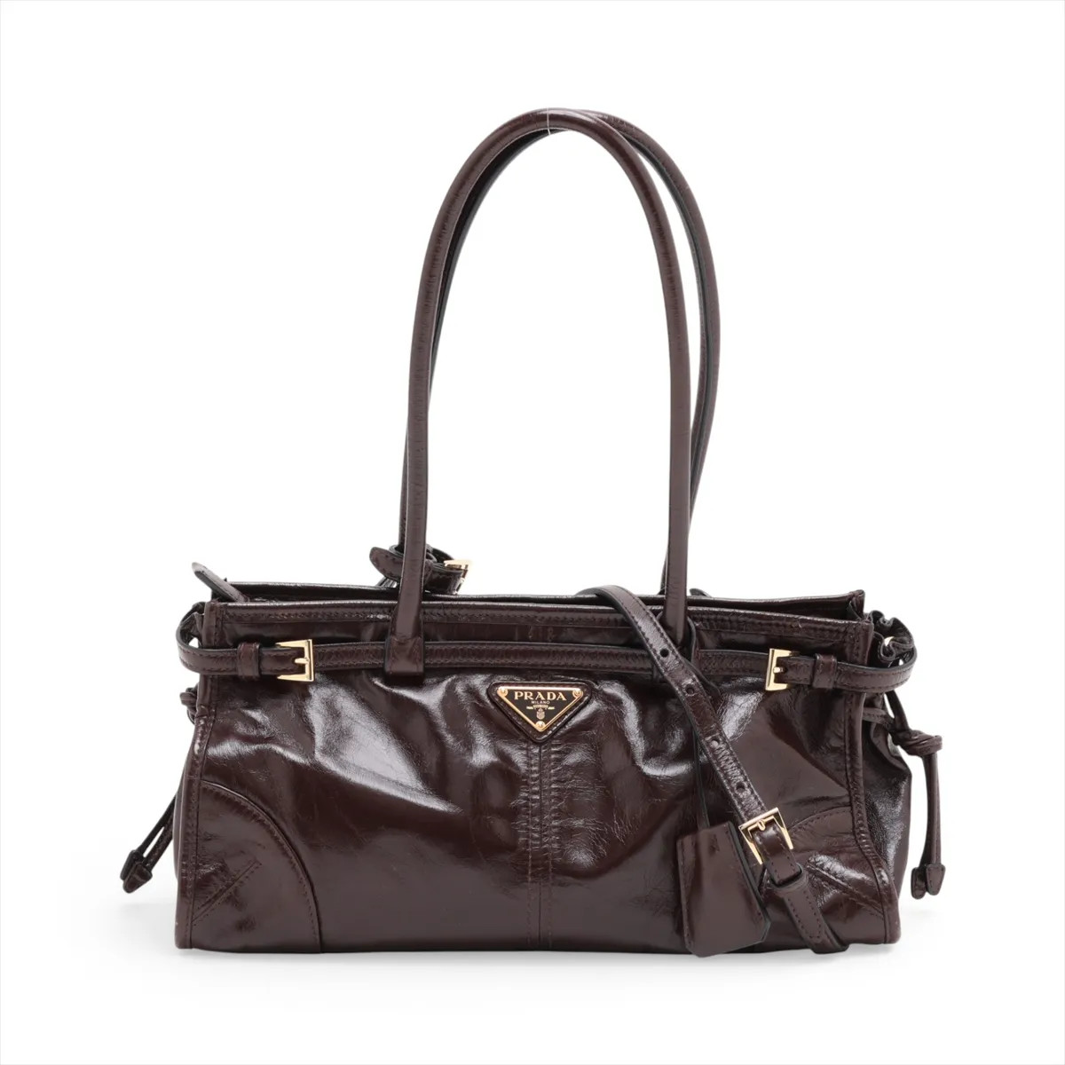 Prada Bonny Medium Leather 2 Way Shoulder Bag Brown
