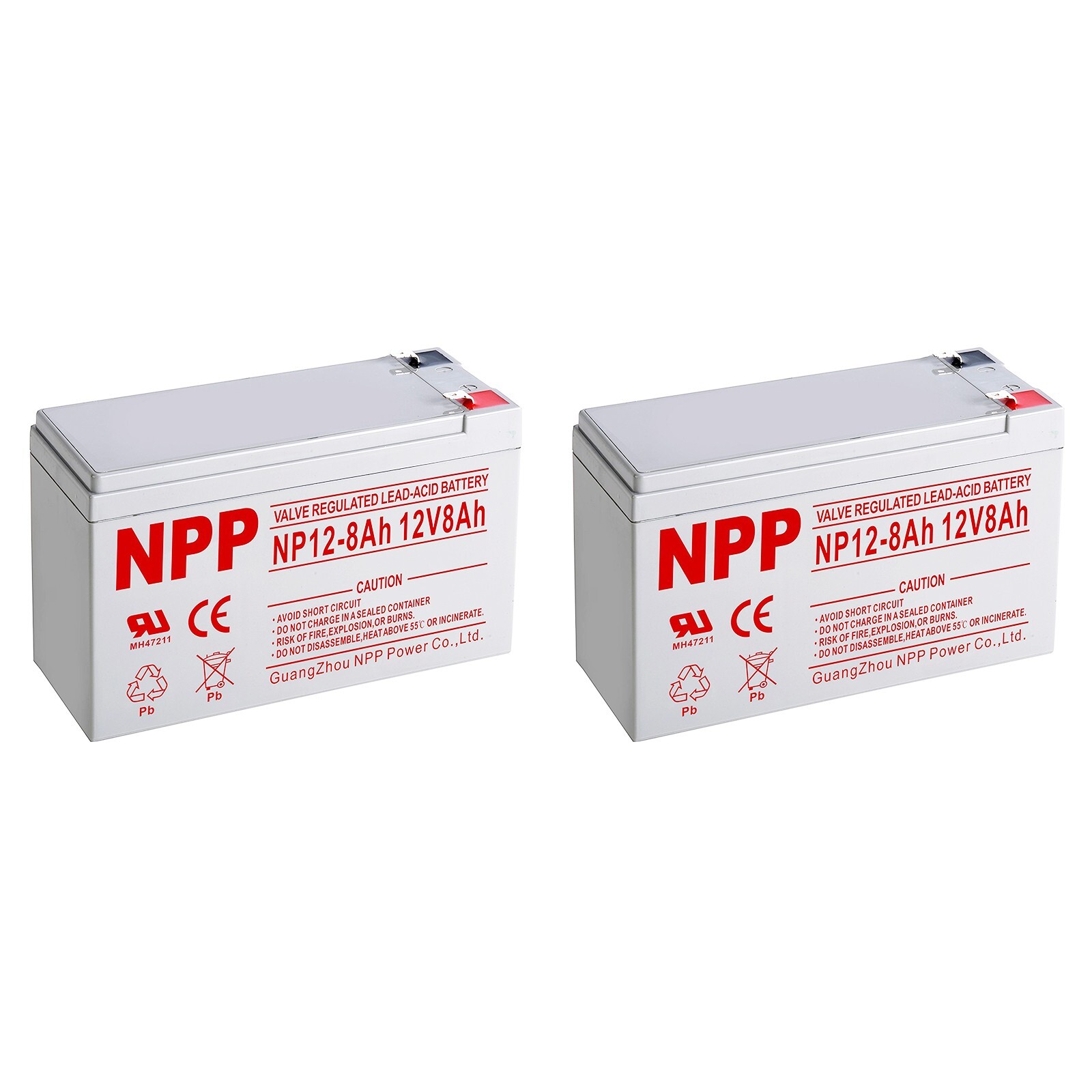 NP12-8Ah(F1 2Pcs) 12V 8AH SLA Battery Verizon Fios Home Alarm Security UB1280