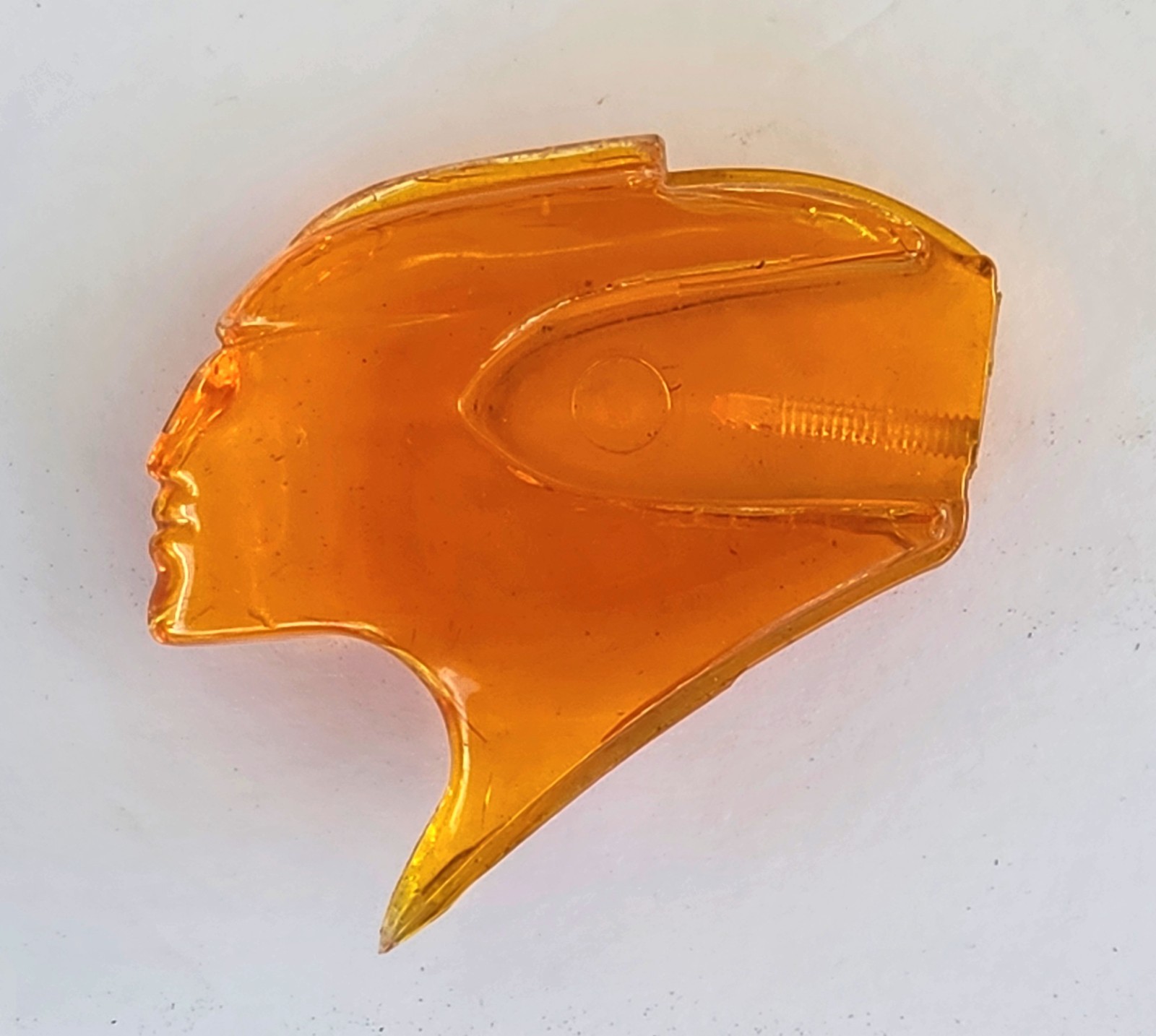 ORIGINAL VINTAGE 1950 PONTIAC HOOD ORNAMENT AMBER INDIAN INSERT CHIEFTAIN