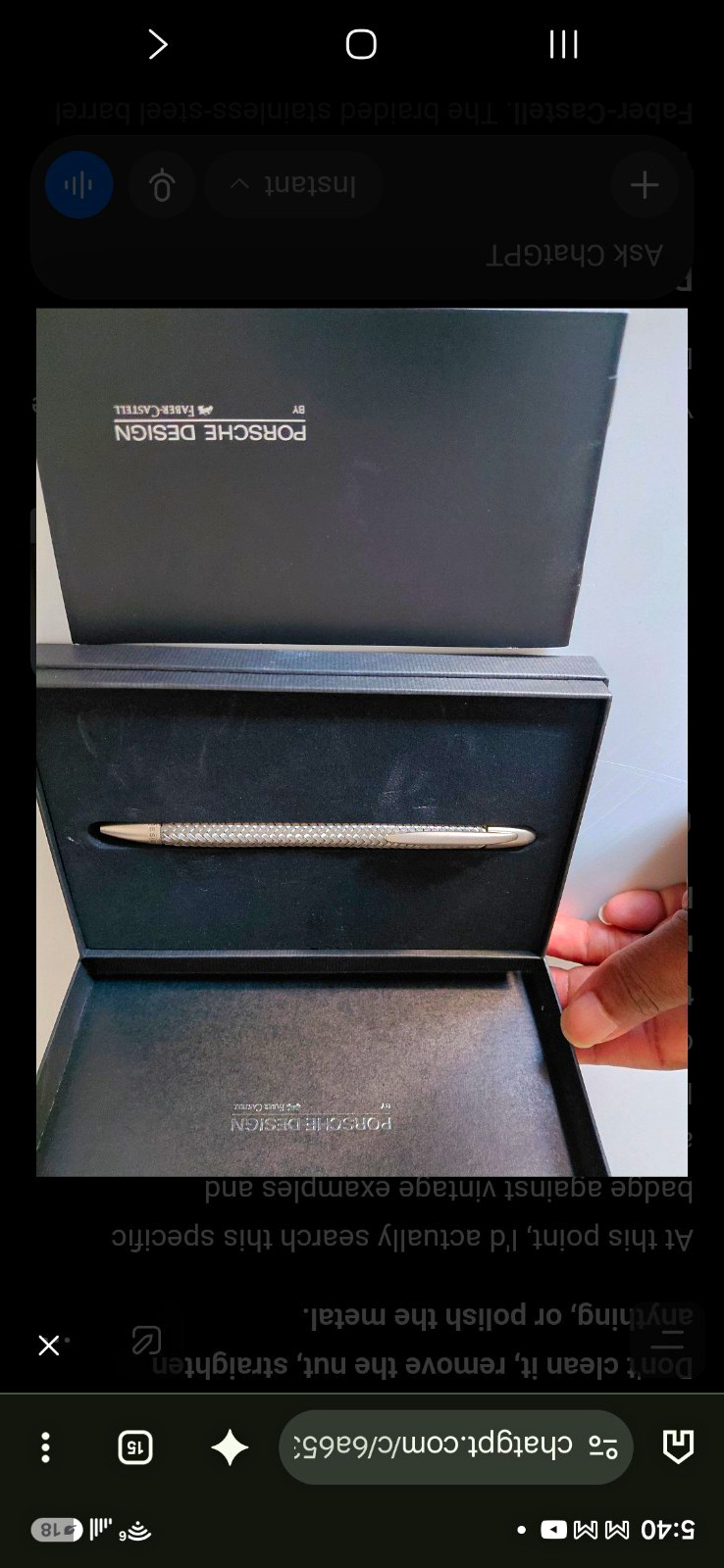 Porsche Design P'3110 TecFlex Ballpoint Pen Faber-Castell Steel w/ Box Germany