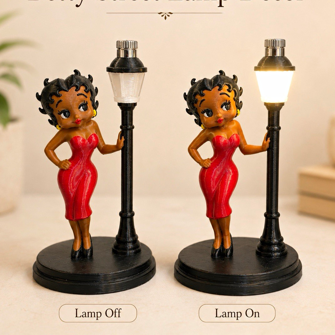 Black Betty Boop Street Lamp Decor Figurine Battery Operated Cartoon Character Black Betty Boop Street Lamp Decor Figurine Battery Operated Cartoon Character