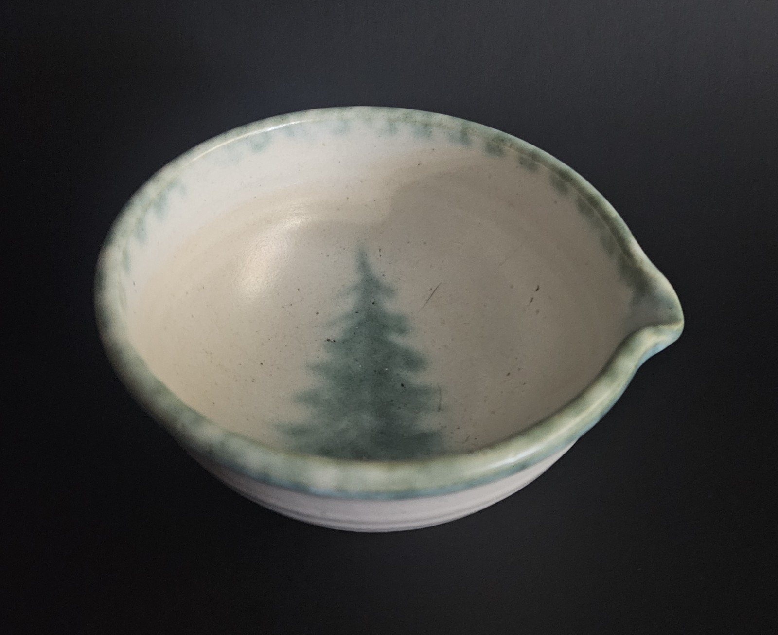 Vintage Pysht Pottery Pour Spout Bowl Evergreen Tree PNW Studio Art Stoneware Vintage Pysht Pottery Pour Spout Bowl Evergreen Tree PNW Studio Art Stoneware