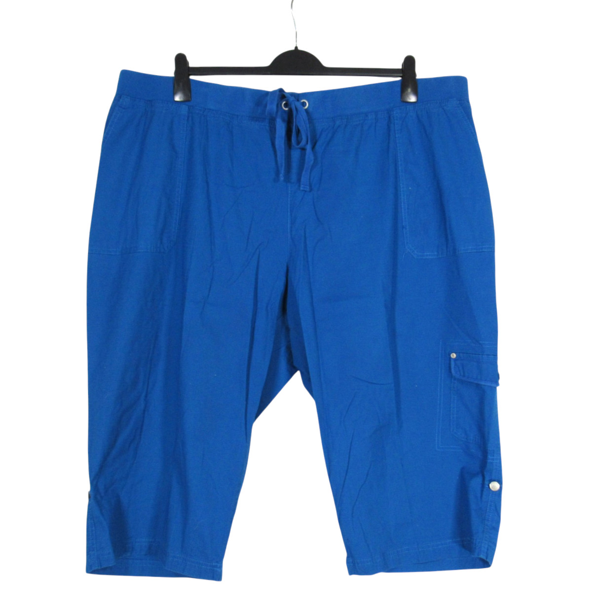 CATHERINES Blue TWILL Tie Elastic Waist CARGO POCKETS Pull-On CAPRIS PANTS Sz 3X CATHERINES Blue TWILL Tie Elastic Waist CARGO POCKETS Pull-On CAPRIS PANTS Sz 3X