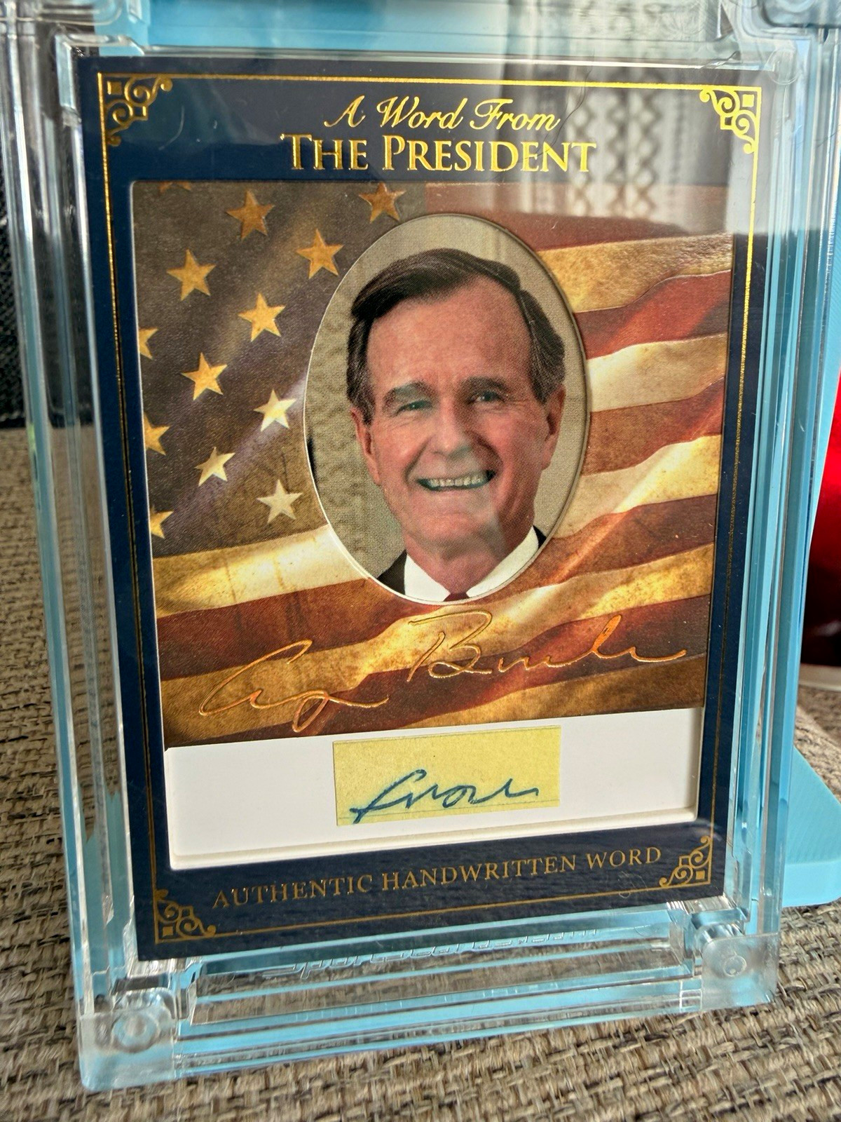 2025 A Word From POTUS George H W Bush Authentic Handwritten Word Relic 41st 2025 A Word From POTUS George H W Bush Authentic Handwritten Word Relic 41st