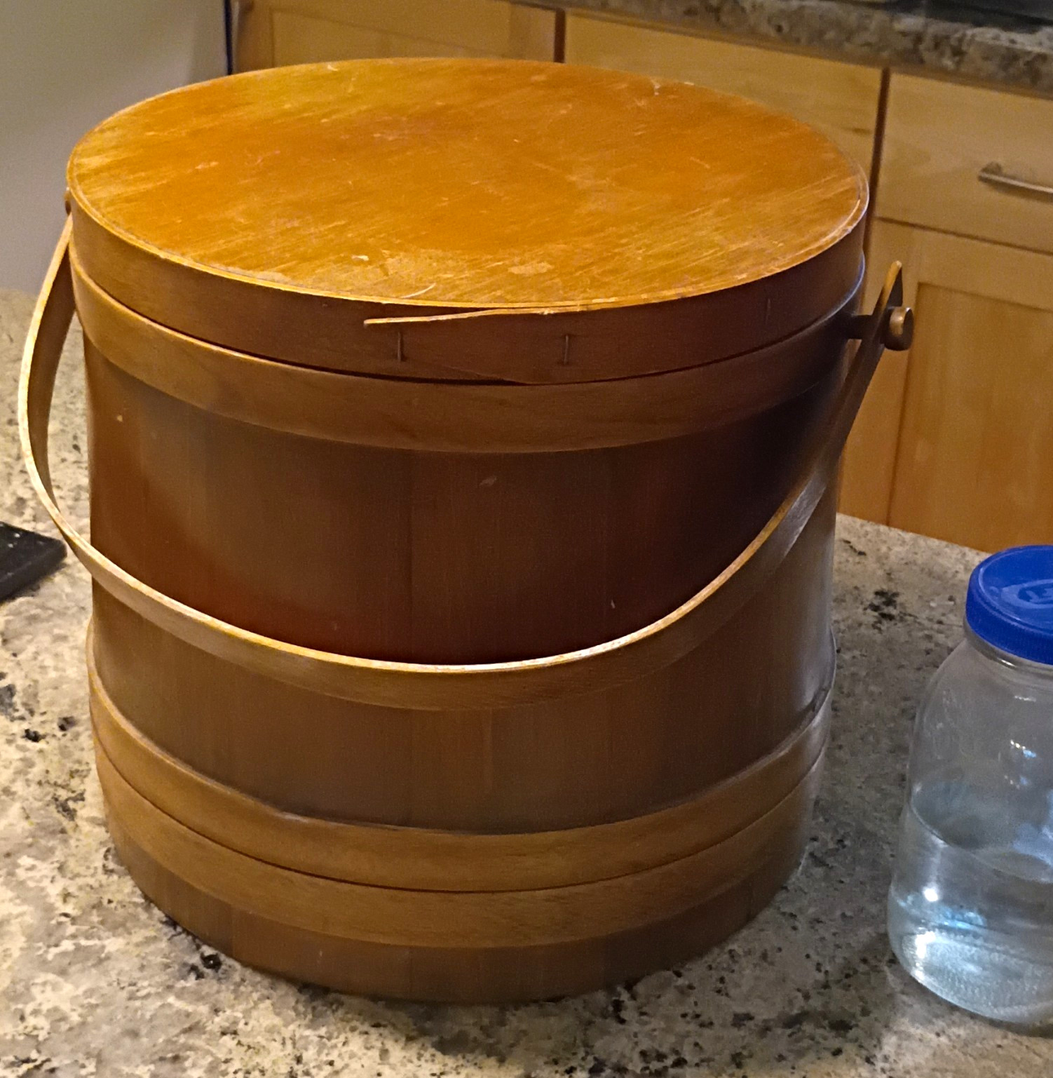 Antique Firkin sugar Bucket Round Wooden Large Antique Firkin sugar Bucket Round Wooden Large