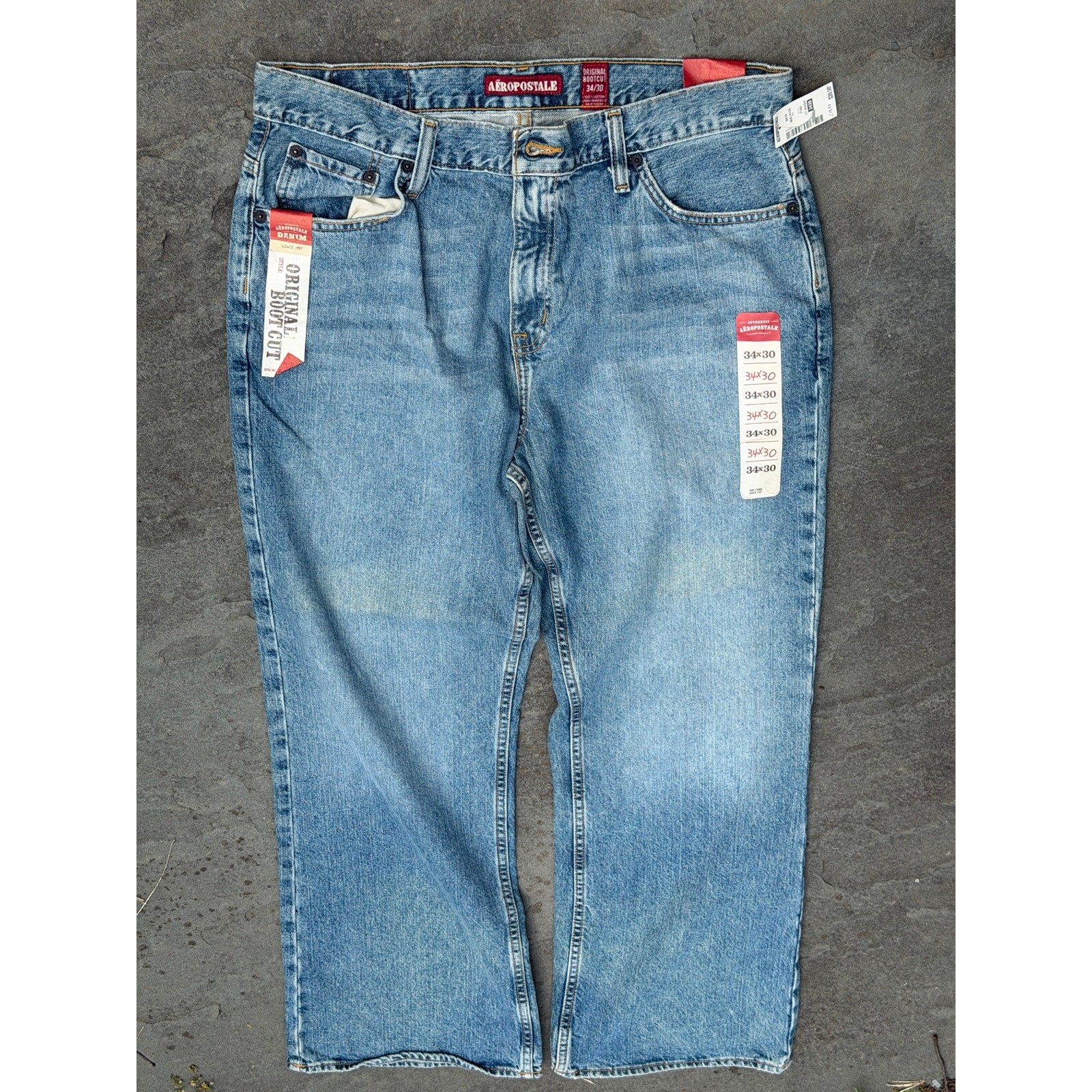 Vintage Aeropostale Original Bootcut Light Wash Jeans Size 34x30 NWT