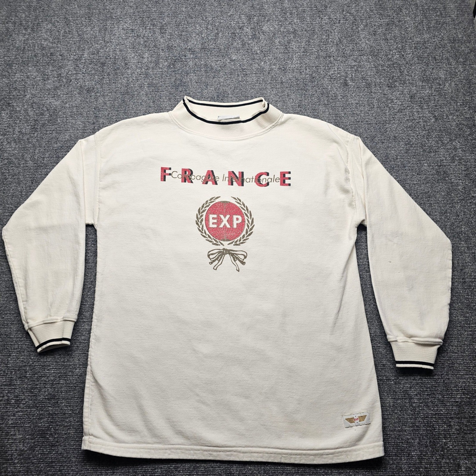 Vintage Express Compagnie Internationale EXP France Graphic Sweatshirt Cream L Vintage Express Compagnie Internationale EXP France Graphic Sweatshirt Cream L