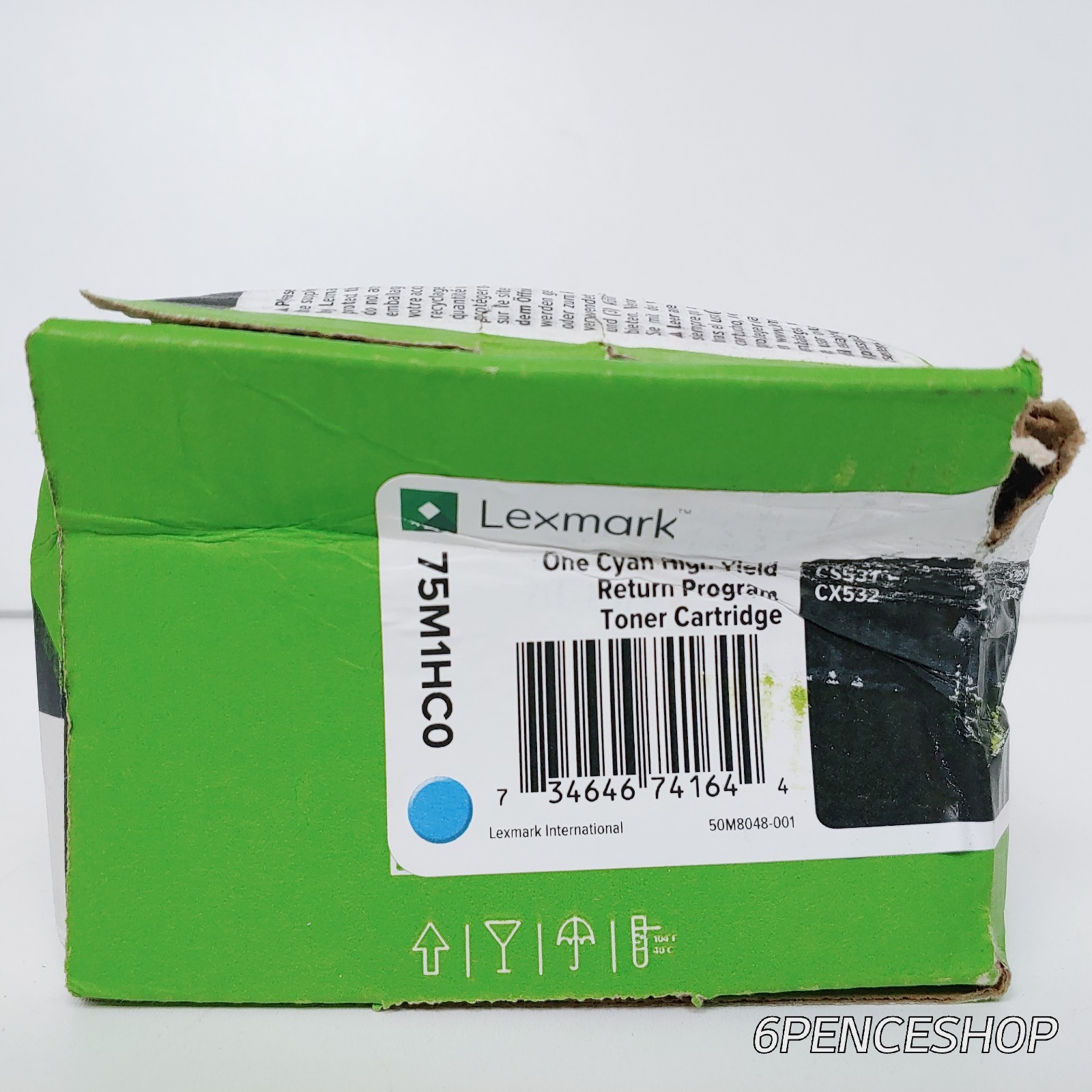 *Deformed Box* Lexmark 75M1HC0 Cyan High Yield Toner Cartridge *Deformed Box* Lexmark 75M1HC0 Cyan High Yield Toner Cartridge