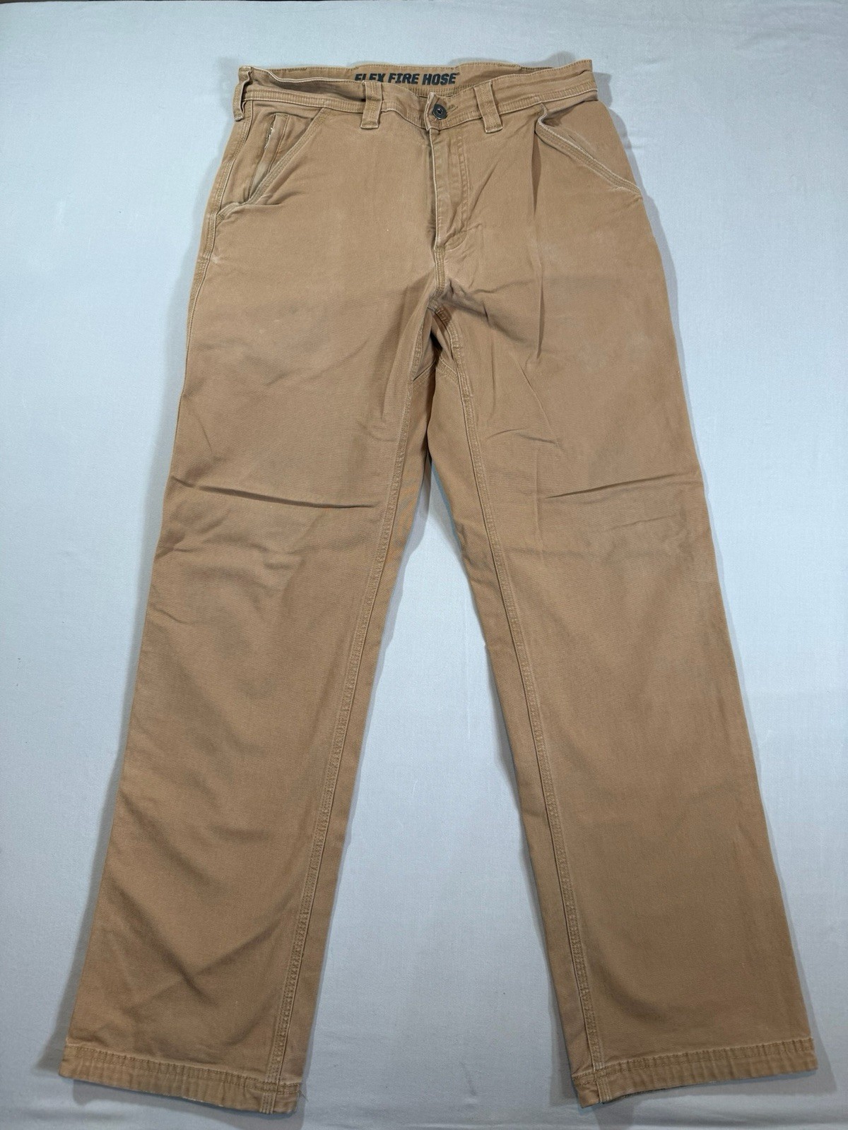 Duluth Trading Flex Fire Hose Pants Men’s 29x30 Canvas Tan Workwear