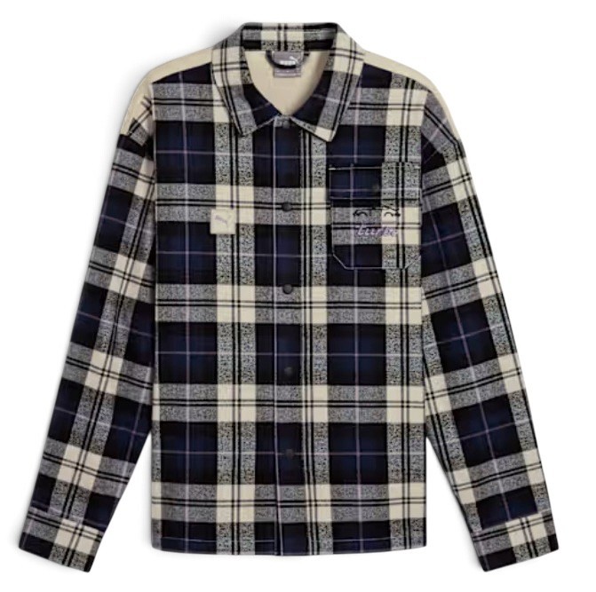 PUMA Porsche Legacy $155 Statement Plaid Flannel Shirt 626364 02 Men\'s MEDIUM M