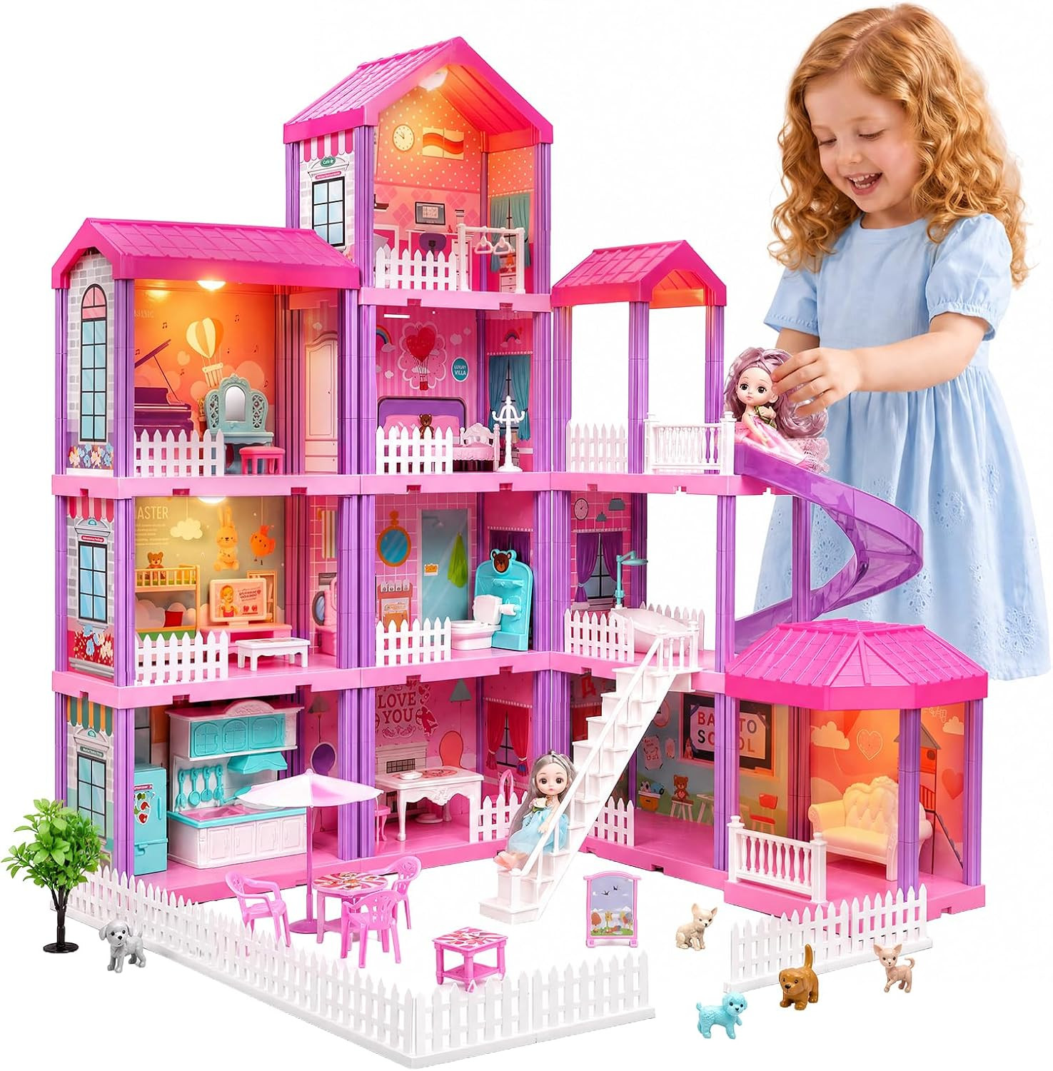 Doll House for Girls-4 Story 11 Rooms Dollhouse Doll House for Girls-4 Story 11 Rooms Dollhouse