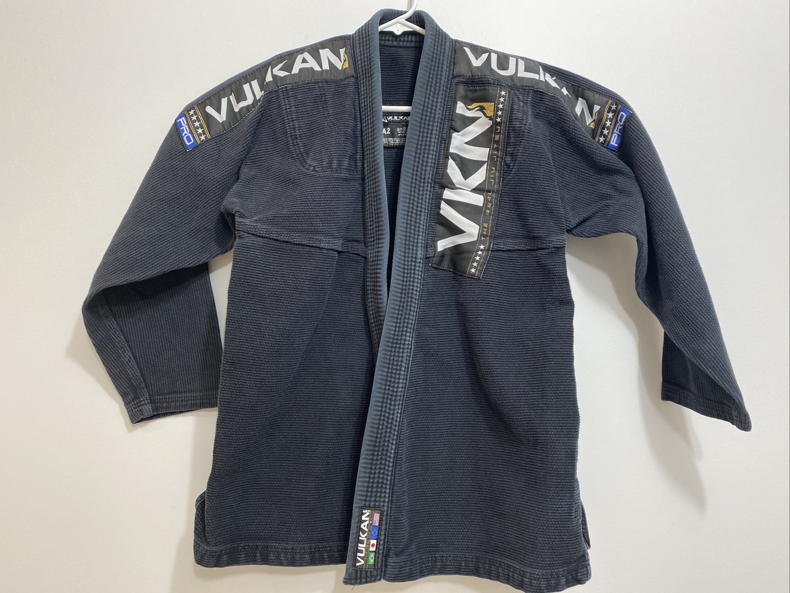 Men\'s Vulkan The Real Jiu Jitsu Black Top Pro A2 Fight Wear 100% Cotton Jacket
