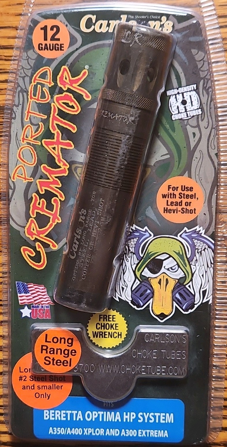 Carlson's Waterfowl Cremator Ported Choke Tube 12ga for Beretta Optima HP System