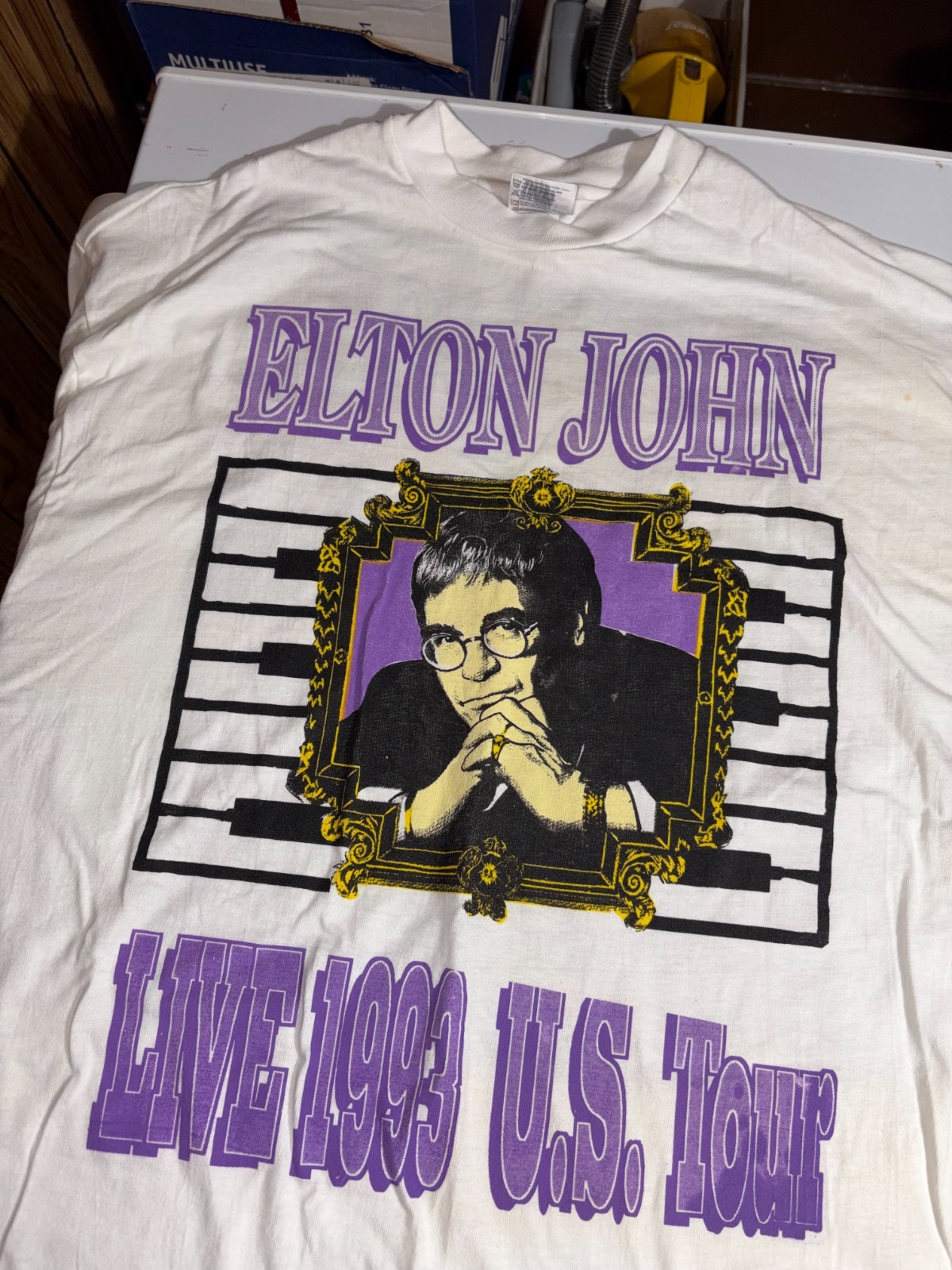 Vintage 1993 Elton John Shirt XL 100% Cotton