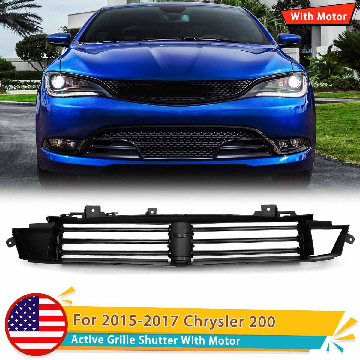 Active Grille Shutter For 2015-2017 Chrysler 200 68302663AA Air Intake w/ Motor Active Grille Shutter For 2015-2017 Chrysler 200 68302663AA Air Intake w/ Motor