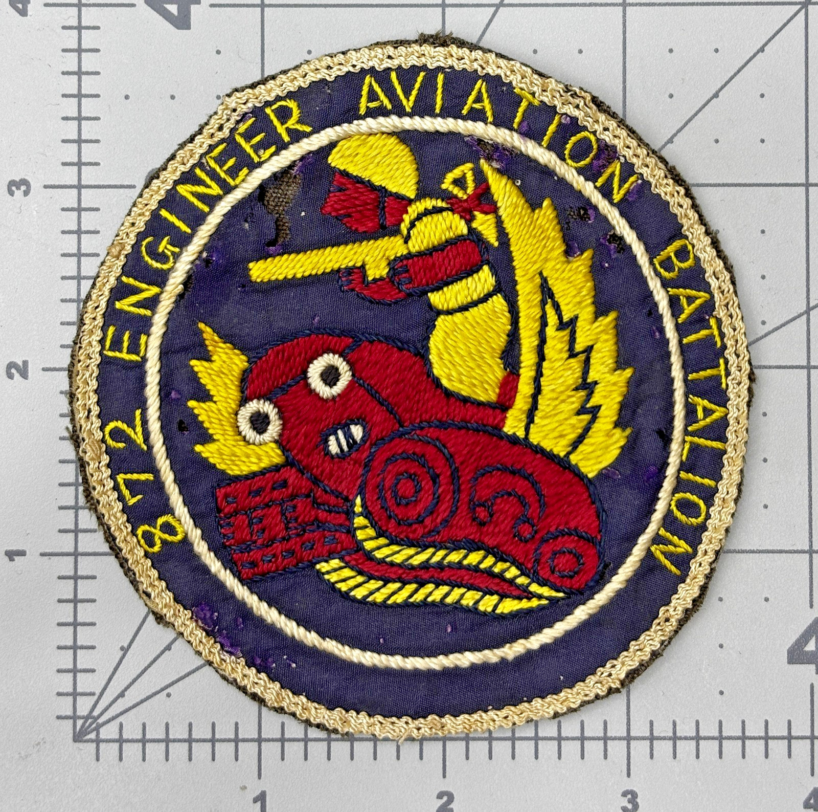 WW 2 French Made 872nd Engineer Aviation Battalion Patch Inv# K1757 WW 2 French Made 872nd Engineer Aviation Battalion Patch Inv# K1757