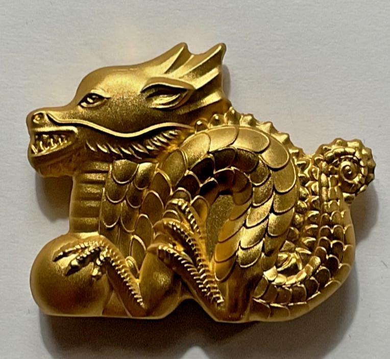 2024 Mongolia Lunar Great Dragon 1 oz Ultra High Relief Gilded Silver Coin