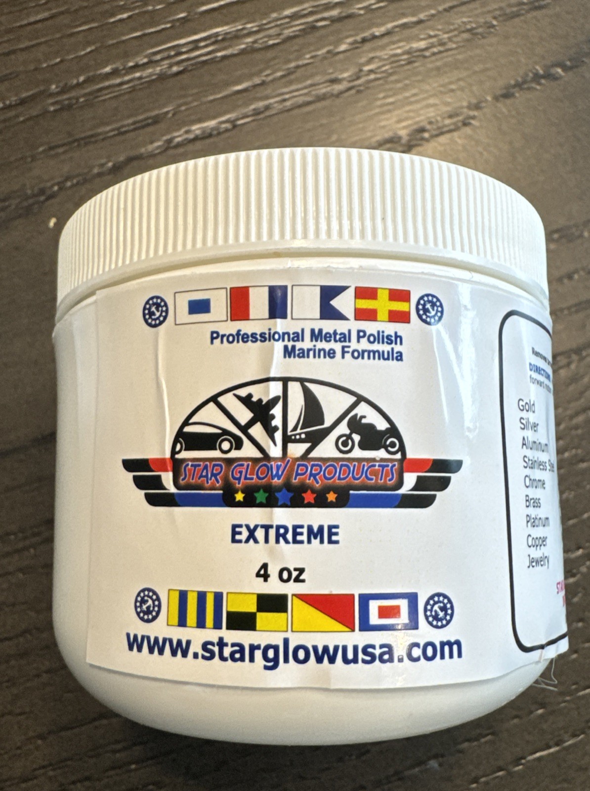 Professional Metal Polish Paste Marine Formula 4oz Professional Metal Polish Paste Marine Formula 4oz