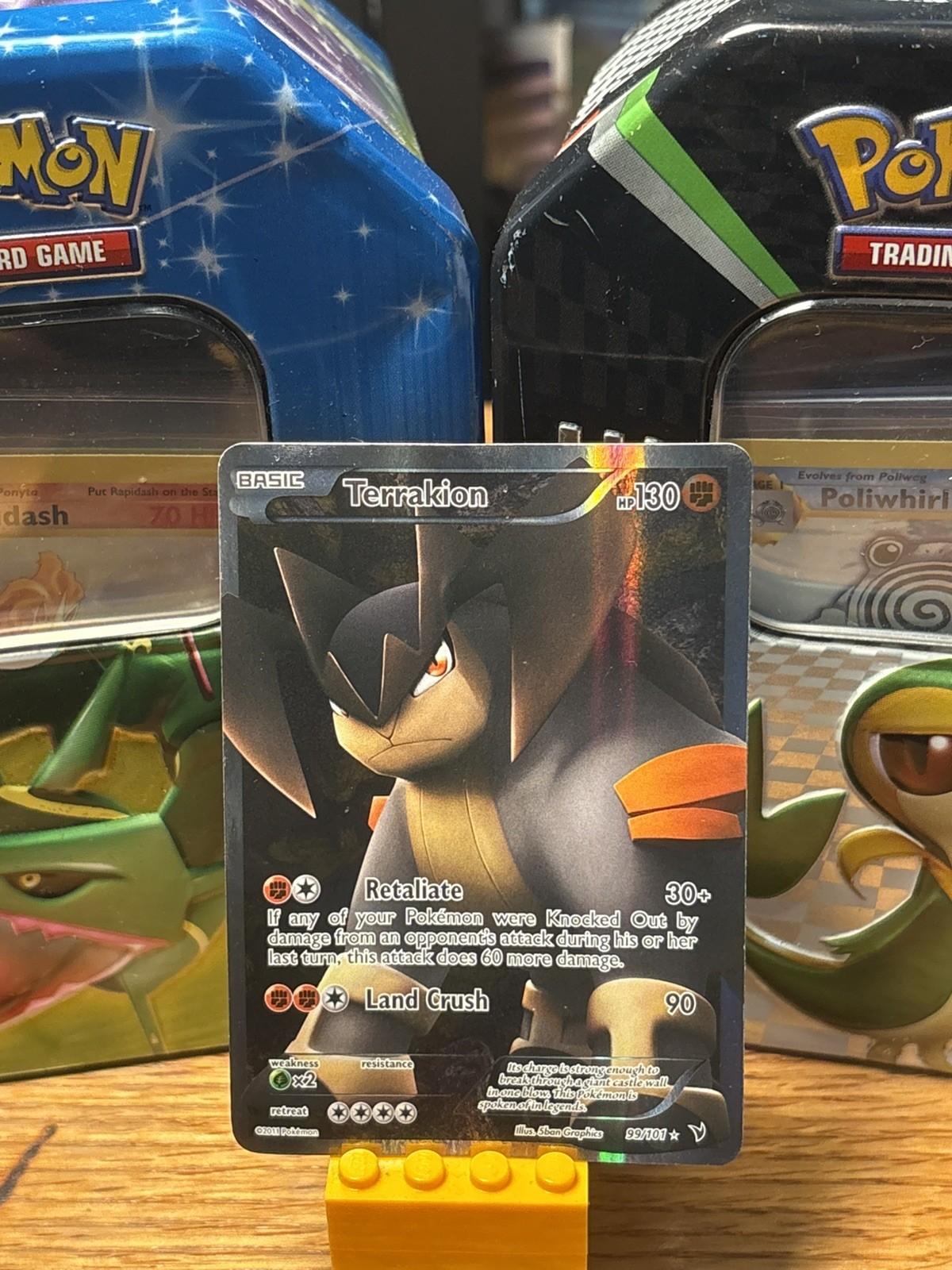 Pokemon TCG Terrakion 99/101 Noble Victories Full Art Holo Ultra Rare 2011 Lp/Mp Pokemon TCG Terrakion 99/101 Noble Victories Full Art Holo Ultra Rare 2011 Lp/Mp