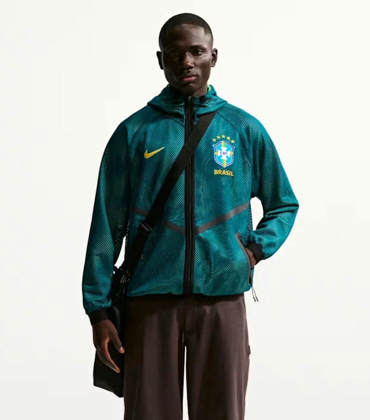 Nike Brazil World Cup Soccer Full-Zip Jacket Hoodie Green Size L
