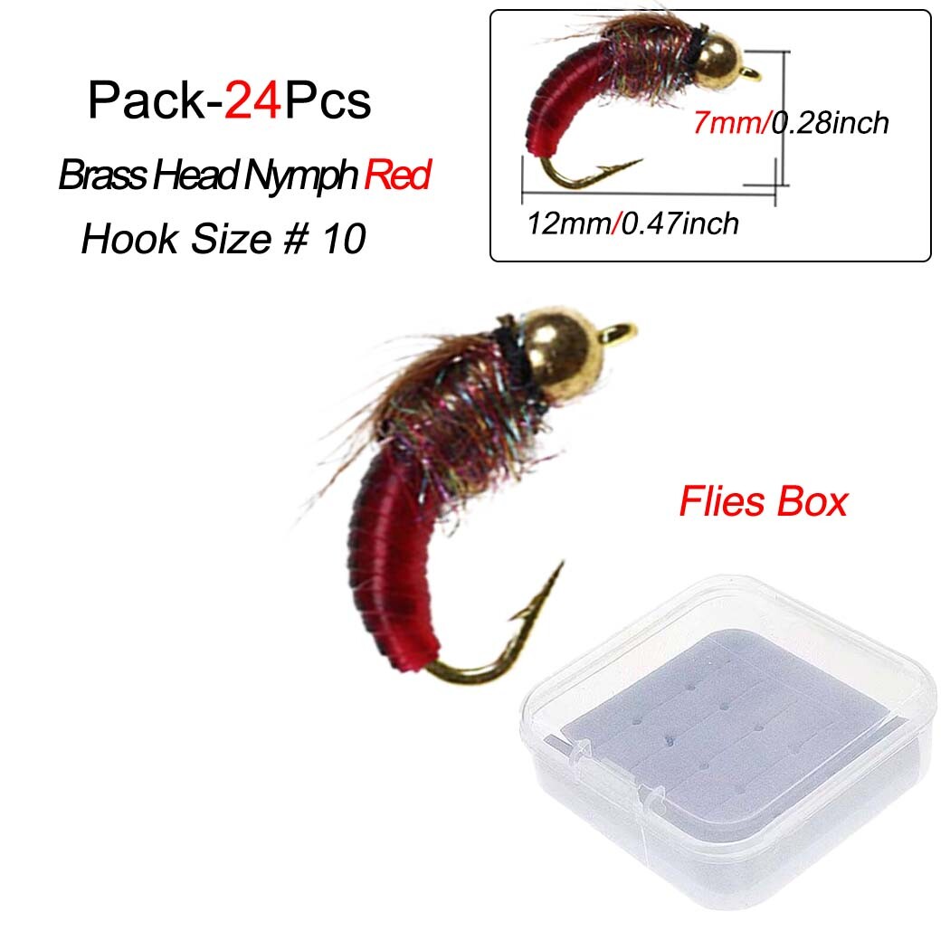 24Pcs/Box Realistic Nymph Scud Fly for Trout Artificial Insect Bait Lure 24Pcs/Box Realistic Nymph Scud Fly for Trout Artificial Insect Bait Lure