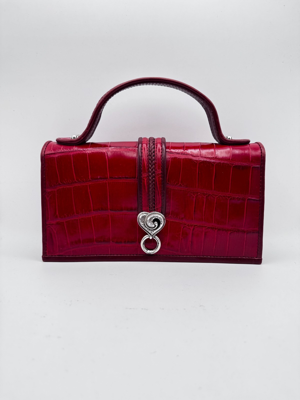 Brighton Red Cross Body Bag Braveheart Richmond Vintage Croc Design Leather