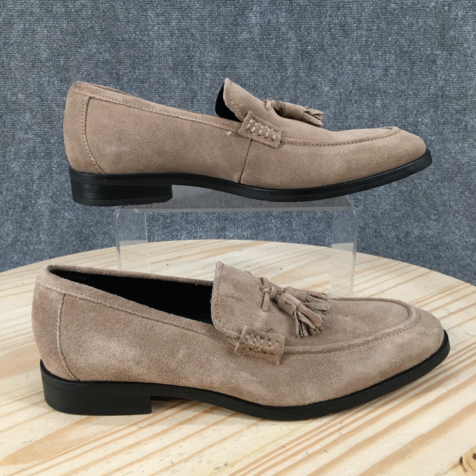 Alfani Declan Shoes Mens 7M Loafer Tasseled Slip On Casual Comfort Leather Brown