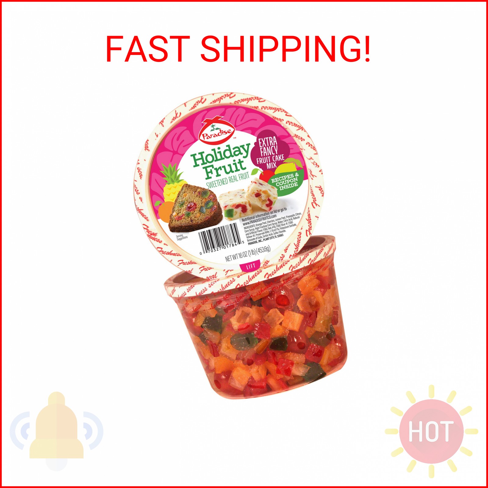 Paradise Fruit Extra Fancy Fruit Cake Mix, 16 Ounce