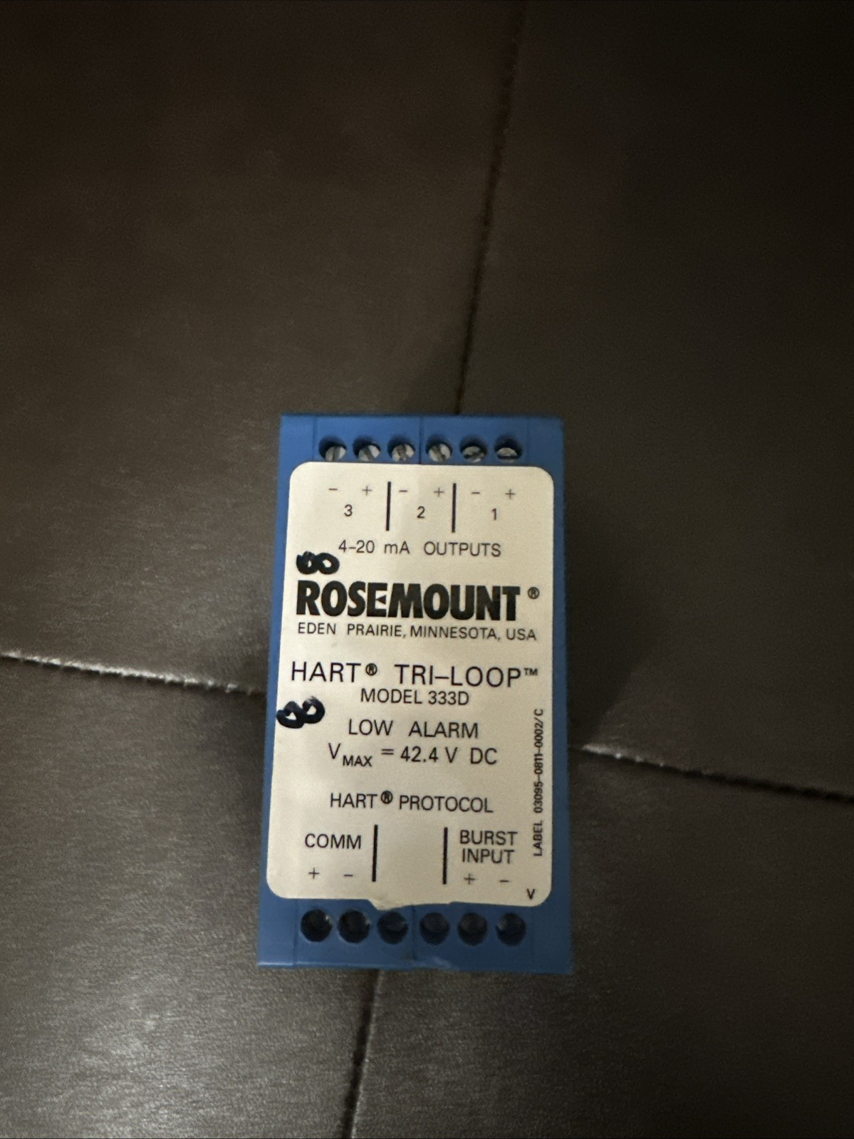 Rosemount 333D Hart Tri-Loop Low Alarm Signal Converter