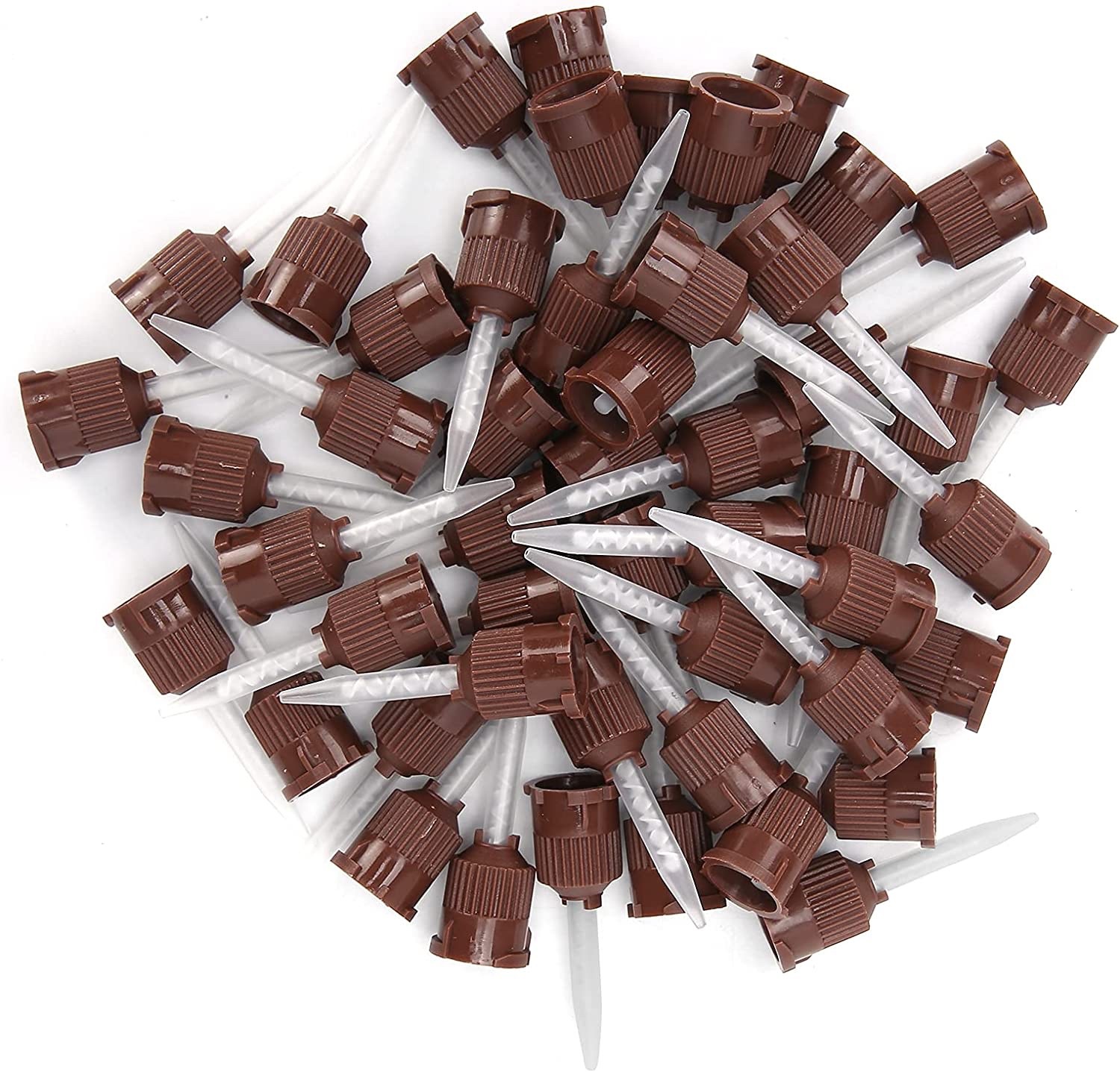 100 Dental Brown Short Temporary Cement HP Mixing Tips Impression 100 Dental Brown Short Temporary Cement HP Mixing Tips Impression