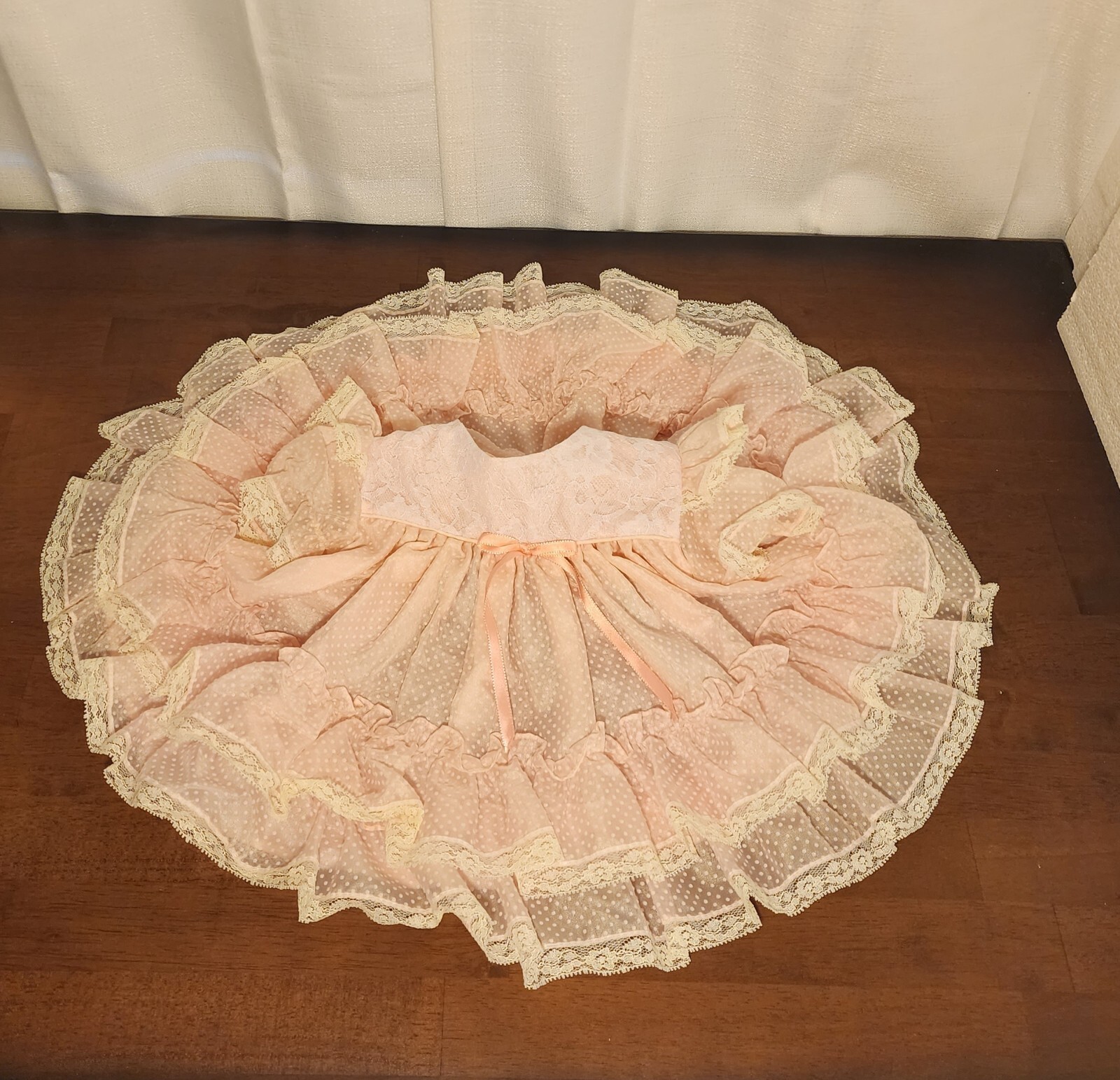 Vintage Sweet N Sassy Pink Sheer Full Circle Ruffle Dress 3 Months Vintage Sweet N Sassy Pink Sheer Full Circle Ruffle Dress 3 Months