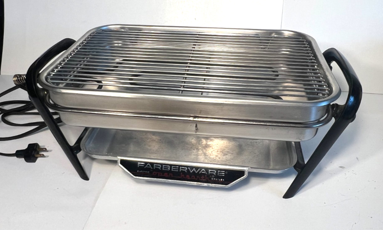 Vintage 1970\'s Farberware Open Hearth Electric Broiler Grill Model 450 tested Vintage 1970\'s Farberware Open Hearth Electric Broiler Grill Model 450 tested