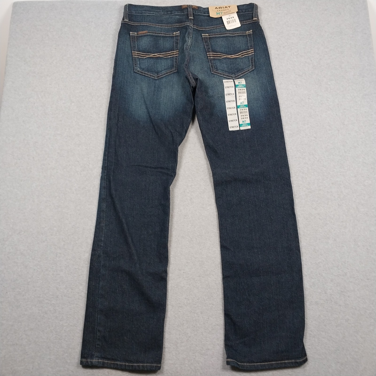 Ariat M7 Jeans Mens 34x34 Blue Straight Leg Slim Fit Fremont Western NEW Ariat M7 Jeans Mens 34x34 Blue Straight Leg Slim Fit Fremont Western NEW