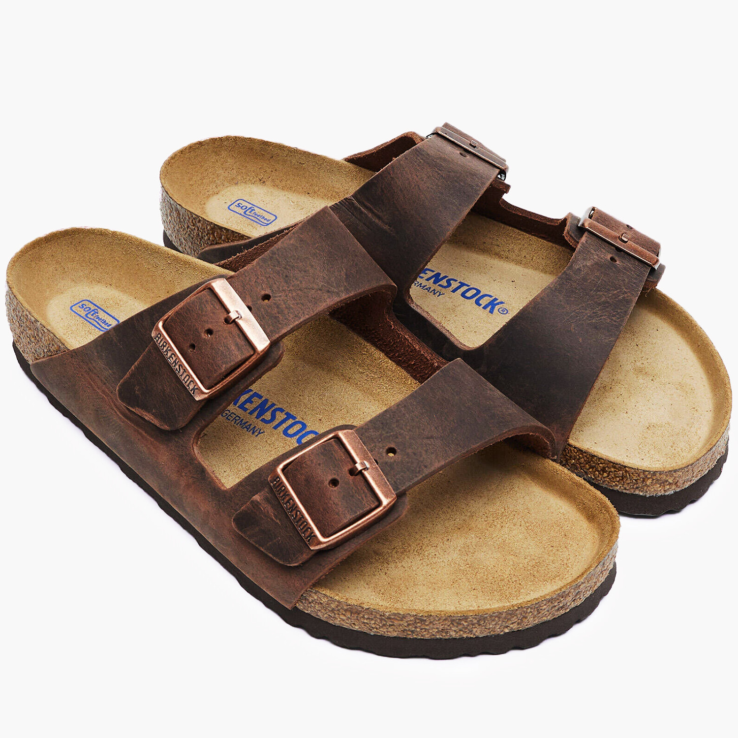 Birkenstock Arizona Oiled Leather Habana Soft Footbed Sandals Men's Shoes Birkenstock Arizona Oiled Leather Habana Soft Footbed Sandals Men's Shoes