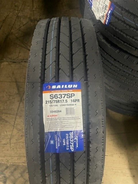 1 (One) New Sailun S637  215/75R17.5 Tire 21575175 215 75 17.5