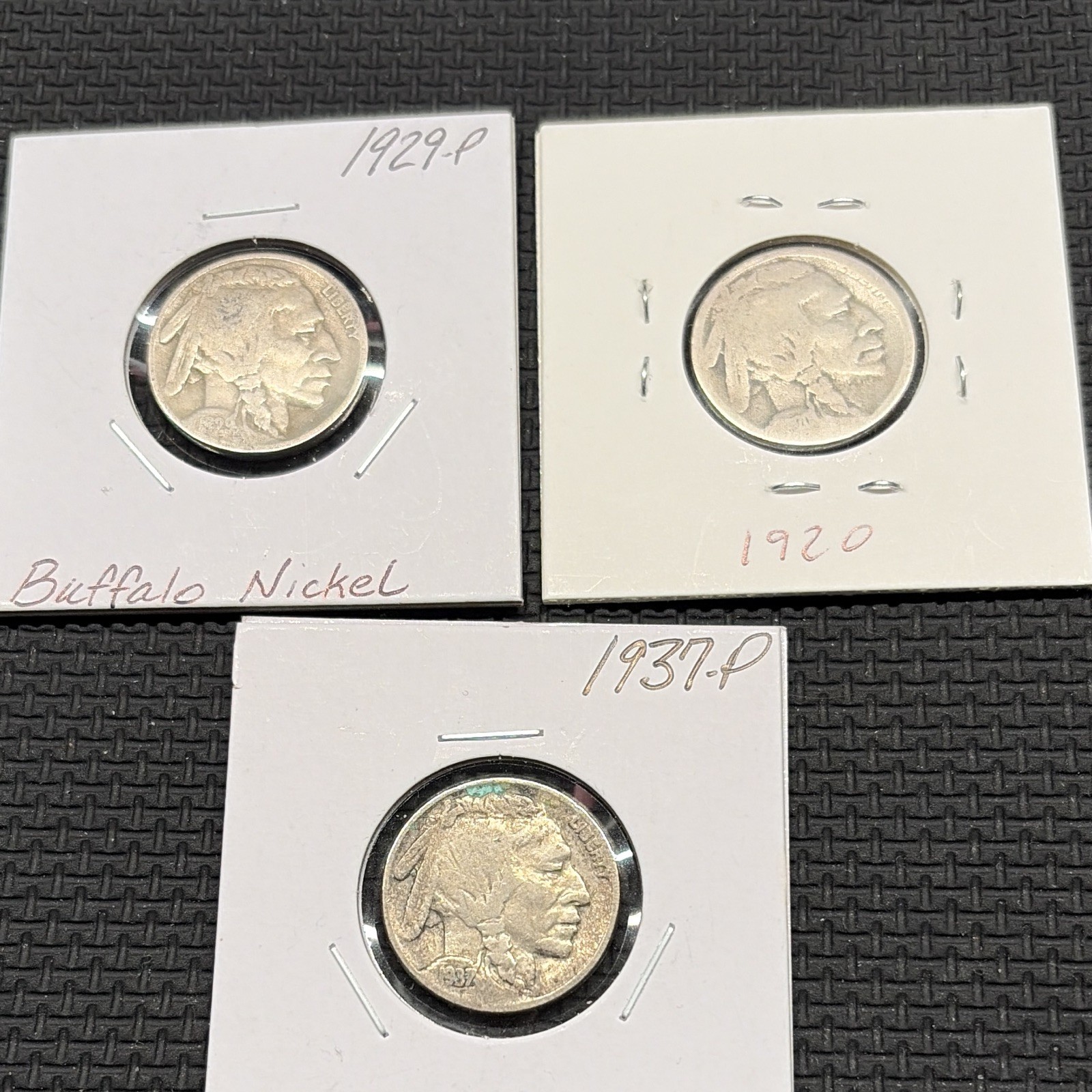 Buffalo Nickel 5C Lot of 3 (1920, 1929-P, 1937-P) Philadelphia Business Buffalo Nickel 5C Lot of 3 (1920, 1929-P, 1937-P) Philadelphia Business