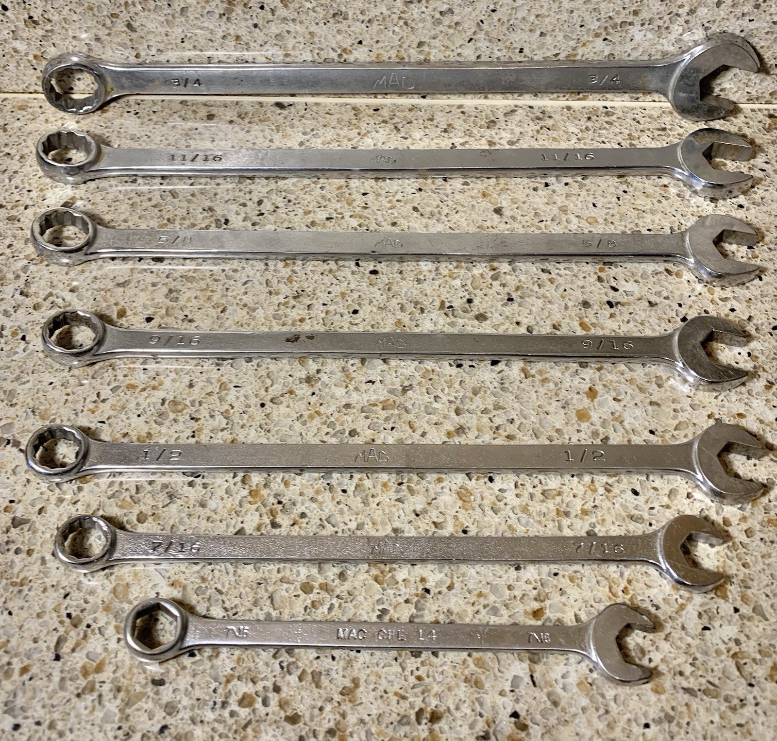 Mac Tools 7 piece Wrench Set CL24 CL22 CL20 CL18 CL16 CL14 Made in USA Mac Tools 7 piece Wrench Set CL24 CL22 CL20 CL18 CL16 CL14 Made in USA