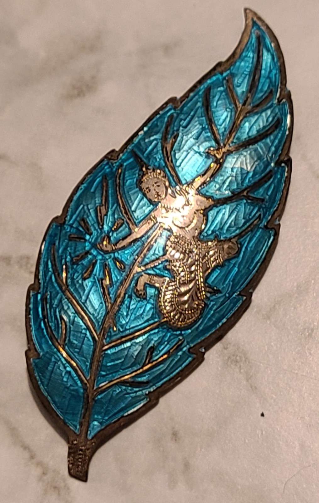 Unique VTG Sterling Silver Turquoise Enamel PIN Siam Dancing Woman Unique VTG Sterling Silver Turquoise Enamel PIN Siam Dancing Woman